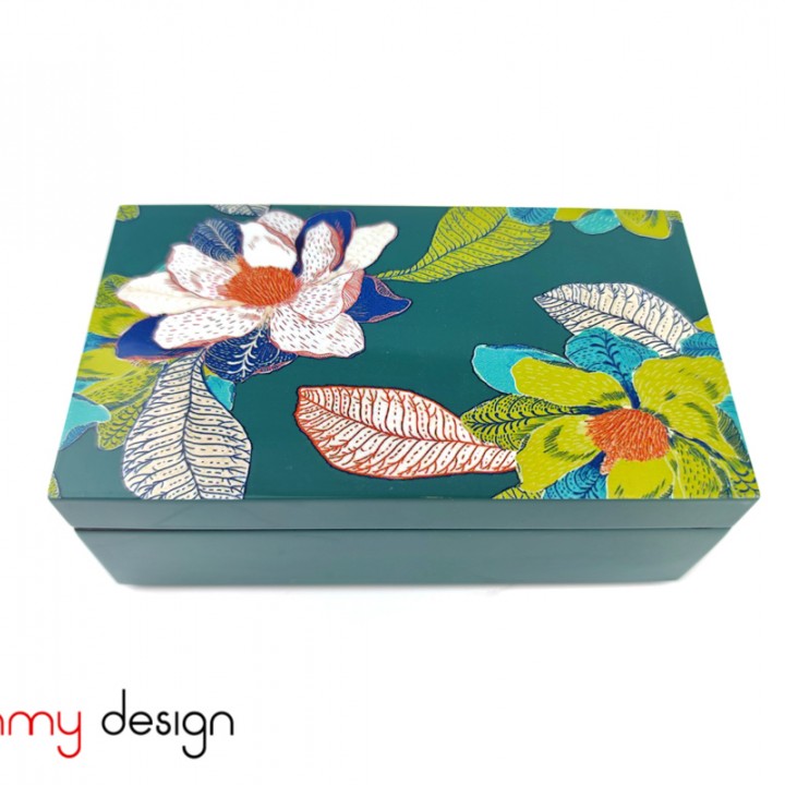 Rectangle lacquer box hand-painted with orchid 8*14cm